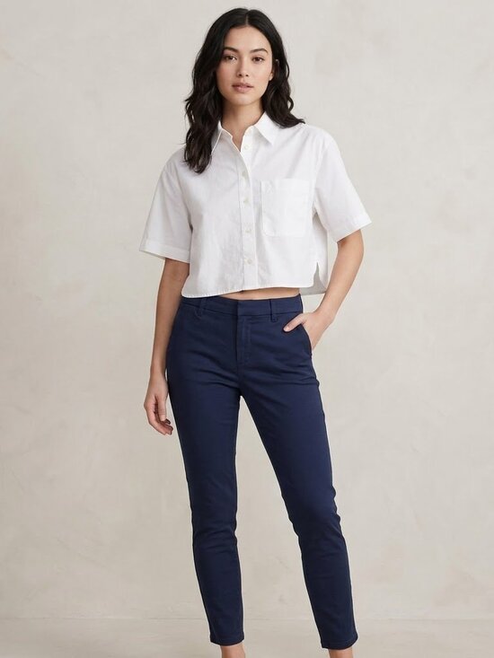 GAP Pants - Gap Navy Blue Stretch Skinny Chino Pants Size 10